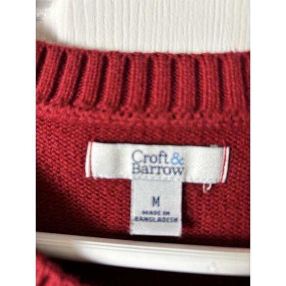 Croft & Barrow Red, Black, White Dad Sweater M - Picture 2 of 5